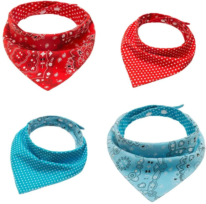 Pawchie Bandanas para perro, pequeñas, 4 unidades, 8 estilos, pañuelos triangulares para mascotas, ajustables con dos broches, juego de pañuelos para perros, cachorros y gatos
