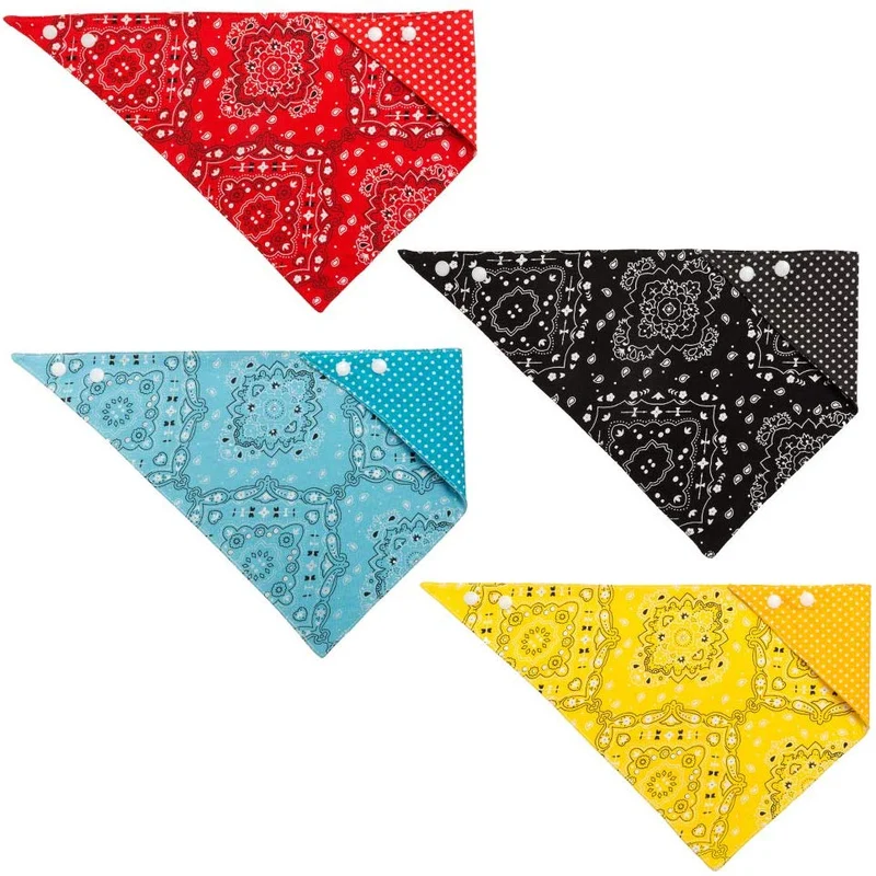 Pawchie Bandanas para perro, pequeñas, 4 unidades, 8 estilos, pañuelos triangulares para mascotas, ajustables con dos broches, juego de pañuelos para perros, cachorros y gatos