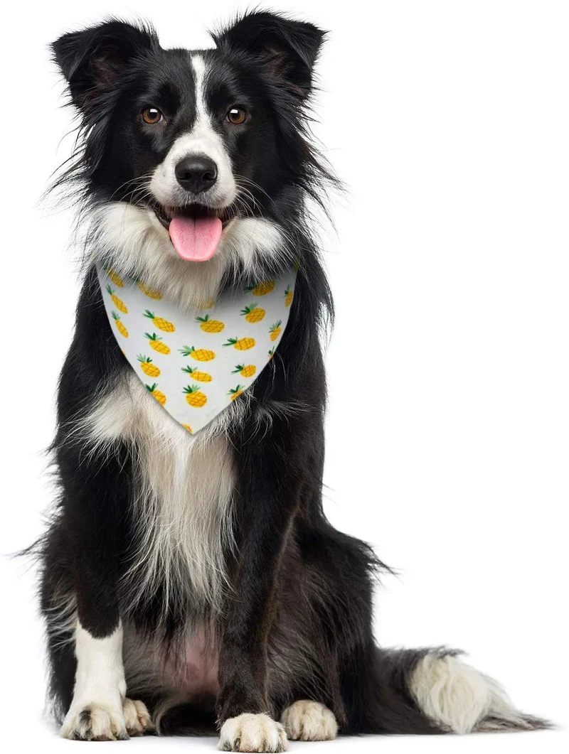 6 piezas de bandanas para perro con estampado de cuadros, estilo de flamenco de selva, bufanda ajustable lavable para mascotas