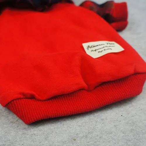 Fitwarm - Ropa para mascotas con capucha y capucha, color rojo