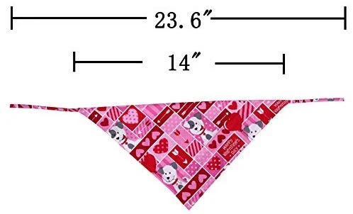 KZHAREEN Valentine's Day Dog Bandana Reversible Triangle Bibs Scarf Accessories for Dogs Cats Pets Animals