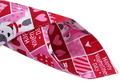 KZHAREEN Valentine's Day Dog Bandana Reversible Triangle Bibs Scarf Accessories for Dogs Cats Pets Animals