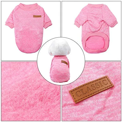 Cooraby 4 piezas ropa para mascotas invierno cachorro clásico cálido abrigo de forro polar invierno cachorro suéter cachorro suéter ropa ropa para caminar correr