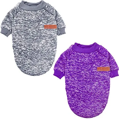 Cooraby 4 piezas ropa para mascotas invierno cachorro clásico cálido abrigo de forro polar invierno cachorro suéter cachorro suéter ropa ropa para caminar correr