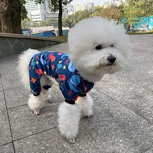 CuteBone Pijamas para perro, ropa suave para gato, ropa para cachorro, mono para perro, pijama para mascotas