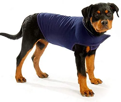 Furubaby Ansiedad Perro Abrigo una camisa Calm Down Perro Chaqueta para xs Pequeño Mediano Grande XL Perros | Color Sólido Azul Gris Verde Rosa Thunder Dog Wrap(Dark Blue)