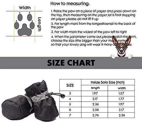 Rotanet - Botas de perro para interiores y exteriores, con dos correas de sujeción ajustables y suela suave antideslizante. Botas de perro perfectas para perros pequeños, 4 unidades...