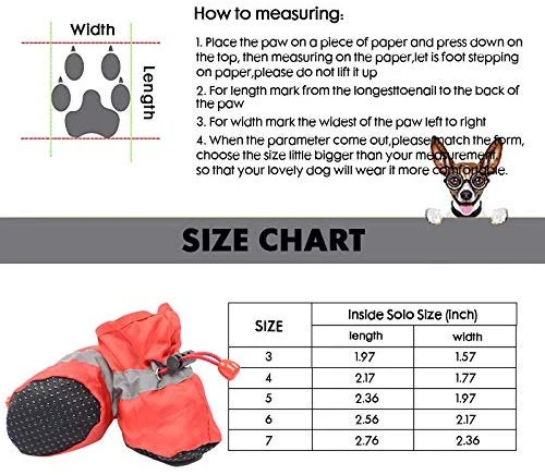Rotanet - Botas de perro para interiores y exteriores, con dos correas de sujeción ajustables y suela suave antideslizante. Botas de perro perfectas para perros pequeños, 4 unidades...