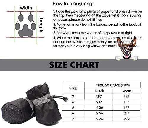 Rotanet - Botas de perro para interiores y exteriores, con dos correas de sujeción ajustables y suela suave antideslizante. Botas de perro perfectas para perros pequeños, 4 unidades...