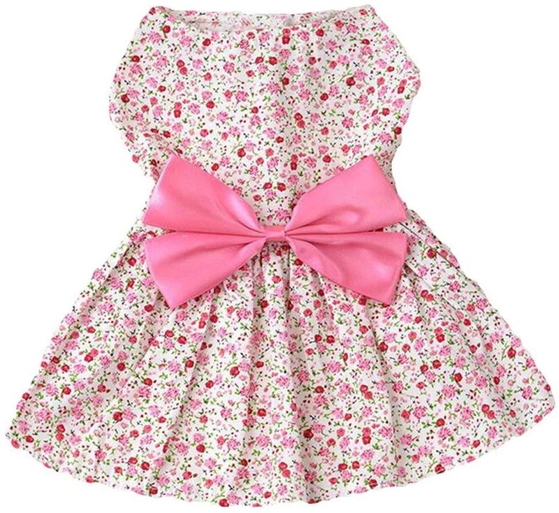 Petroom - Vestido de perro para cachorro, diseño de princesa floral para perros pequeños, gatos para verano