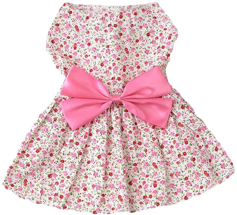 Petroom - Vestido de perro para cachorro, diseño de princesa floral para perros pequeños, gatos para verano