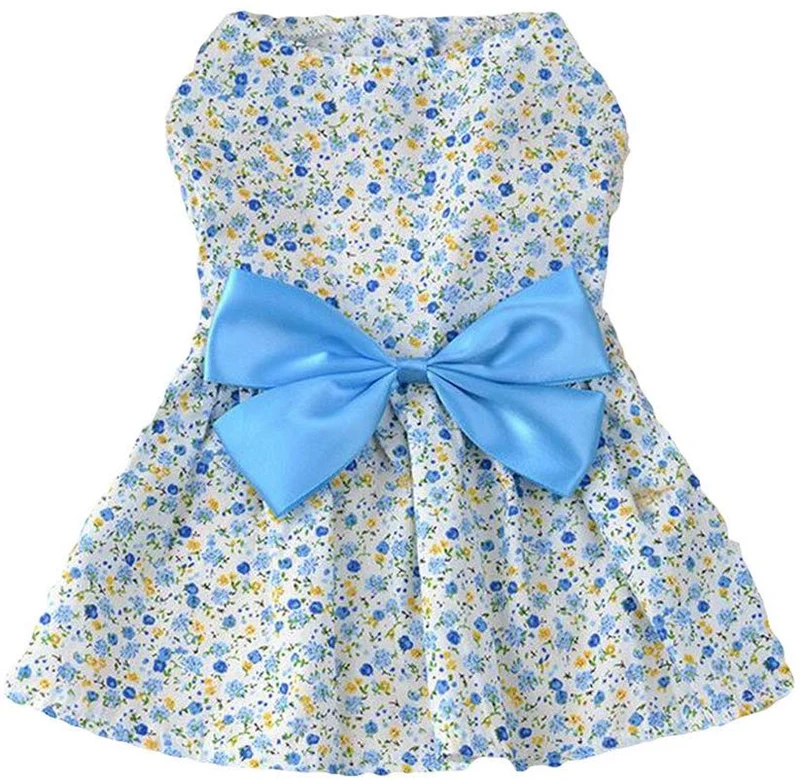 Petroom - Vestido de perro para cachorro, diseño de princesa floral para perros pequeños, gatos para verano