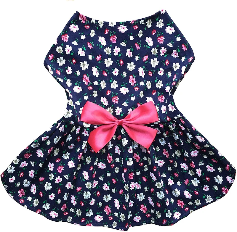Petroom - Vestido de perro para cachorro, diseño de princesa floral para perros pequeños, gatos para verano