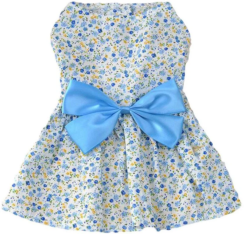 Petroom - Vestido de perro para cachorro, diseño de princesa floral para perros pequeños, gatos para verano