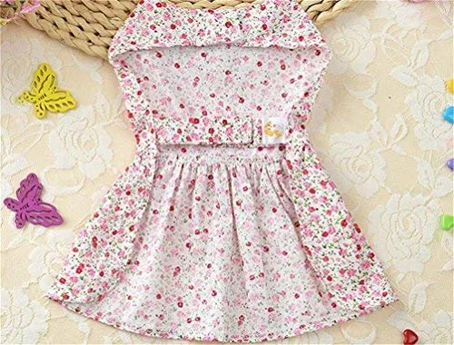 Petroom - Vestido de perro para cachorro, diseño de princesa floral para perros pequeños, gatos para verano
