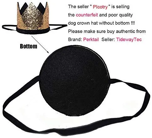 Perktail Cute Pet Birthday Crown Hat and Bow tie Collar Set for Dog Cat Birthday Party Supplies