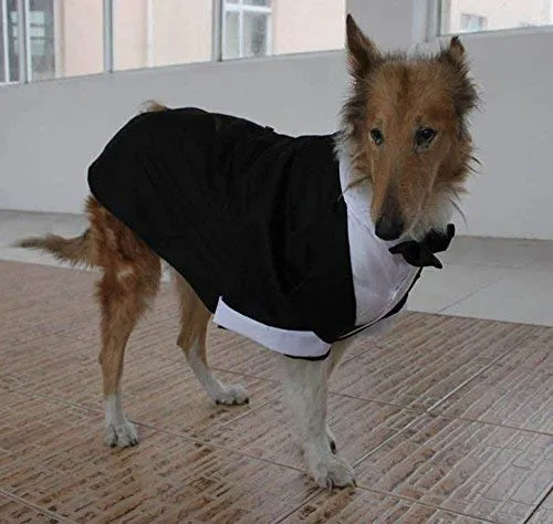 Evursua - Traje de esmoquin para perros grandes, para bodas y fiestas