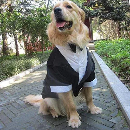 Evursua - Traje de esmoquin para perros grandes, para bodas y fiestas