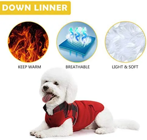Chaleco polar para perro de SCIROKKO, chaleco de invierno con lado impermeable – Ropa reversible para mascotas para clima frío – chamarra a cuadros para cachorros y gatos