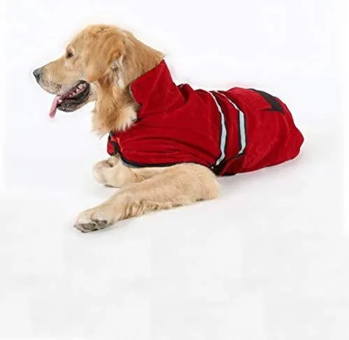 Abrigo Hiado para perro con agujero para arnés y tira reflectante para invierno frío