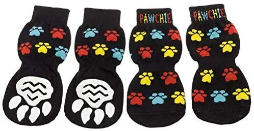 Pawchie - Calcetines antideslizantes para perro, para suelos de madera dura, protección para patas de mascotas, para uso en interiores