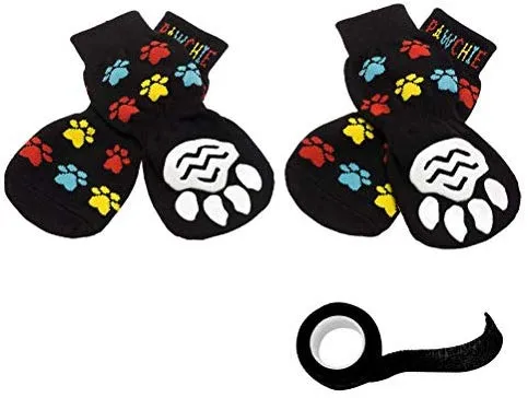 Pawchie - Calcetines antideslizantes para perro, para suelos de madera dura, protección para patas de mascotas, para uso en interiores