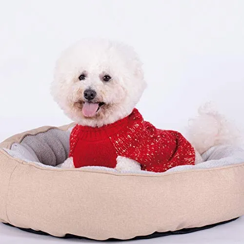 Kyeese suéteres de cuello alto para perro, suéter de punto con hilo dorado cálido para mascotas para otoño invierno