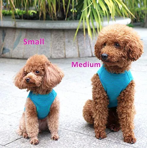 WEONE - Camisetas de algodón a rayas para perro, chaleco básico suave y transpirable