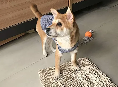 WEONE - Camisetas de algodón a rayas para perro, chaleco básico suave y transpirable