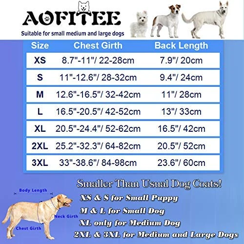 Aofitee - Abrigo reversible para perro, impermeable, estilo británico, a cuadros, para invierno, chaleco con forro de algodón cálido, resistente al viento, para perros pequeños, medianos y grandes
