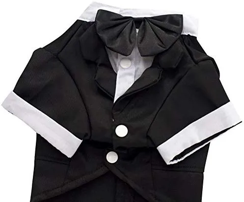 Kuoser - Camisa para perro, para cachorro o mascota, con corbata negra, ideal para bodas