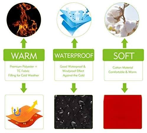 EXPAWLORER - Abrigo de invierno para perro, cálido, cómodo, impermeable, ligero, reversible, clásico, de cuello largo, chaleco de forro polar para el clima frío, para senderismo, al aire libre, rojo y negro