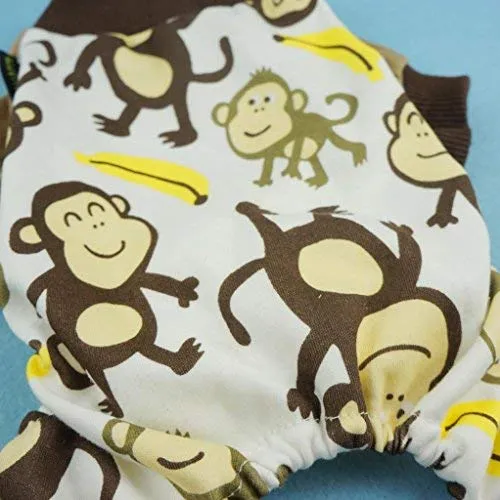 Pijama para mascotas Fitwarm de algodón suave con estampado de monos, marrón
