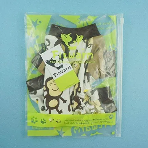 Pijama para mascotas Fitwarm de algodón suave con estampado de monos, marrón