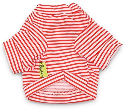DroolingDog Ropa de perro mascota rayas camiseta para perros pequeños, paquete de 3