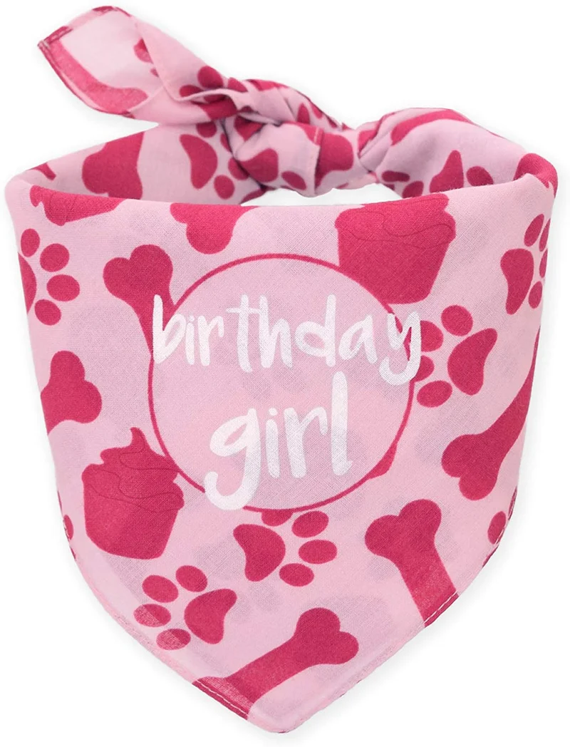Hecho perro Cumpleaños Bandana – niña