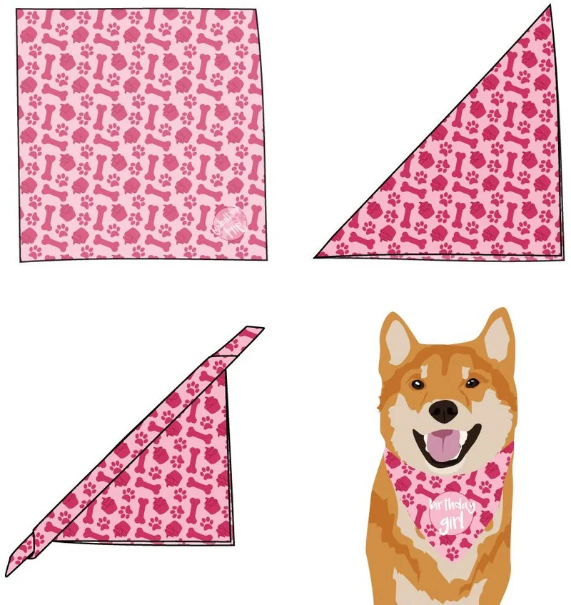 Hecho perro Cumpleaños Bandana – niña