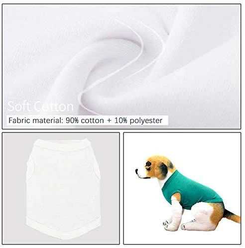 YAODHAOD camisetas de color sólido para perro, ropa de algodón, suave y transpirable, camisas para perro, ropa para perros pequeños, extra pequeños, medianos y gatos, 4 unidades