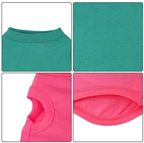 YAODHAOD camisetas de color sólido para perro, ropa de algodón, suave y transpirable, camisas para perro, ropa para perros pequeños, extra pequeños, medianos y gatos, 4 unidades