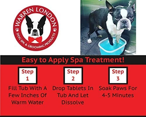 Warren London Paw Fizz Tabletas y pelotas de limpieza profunda para perros, ayuda a dejar de lamer las patas