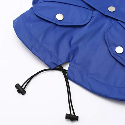 Morezi - Chubasquero para perro con cremallera y botones reflectantes, resistente a la lluvia y al agua, cordón ajustable, capucha extraíble, elegante chubasquero para perro, tallas XS a XXL