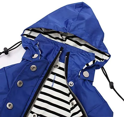 Morezi - Chubasquero para perro con cremallera y botones reflectantes, resistente a la lluvia y al agua, cordón ajustable, capucha extraíble, elegante chubasquero para perro, tallas XS a XXL