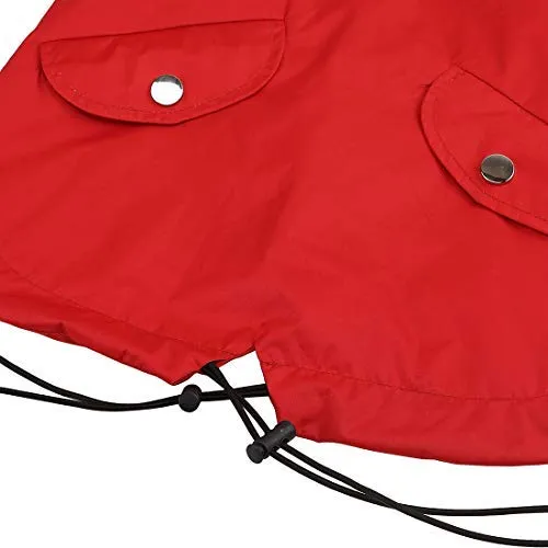 Morezi - Chubasquero para perro con cremallera y botones reflectantes, resistente a la lluvia y al agua, cordón ajustable, capucha extraíble, elegante chubasquero para perro, tallas XS a XXL