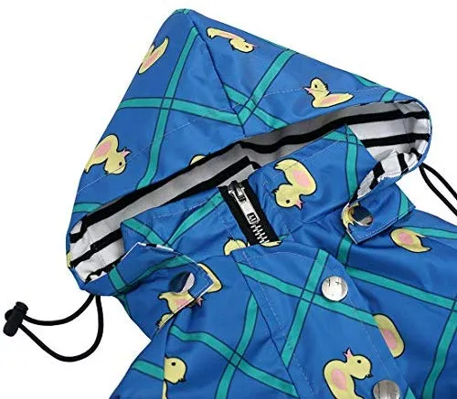 Morezi - Chubasquero para perro con cremallera y botones reflectantes, resistente a la lluvia y al agua, cordón ajustable, capucha extraíble, elegante chubasquero para perro, tallas XS a XXL