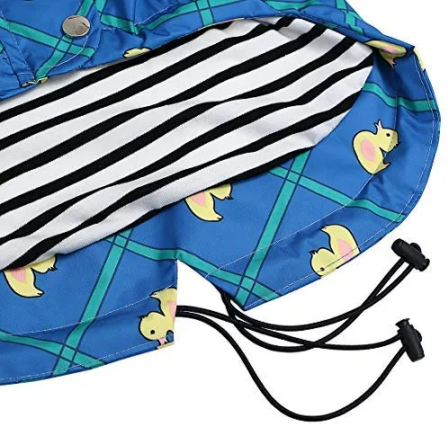 Morezi - Chubasquero para perro con cremallera y botones reflectantes, resistente a la lluvia y al agua, cordón ajustable, capucha extraíble, elegante chubasquero para perro, tallas XS a XXL