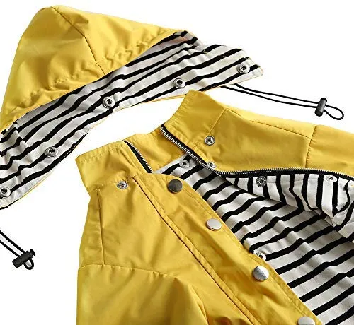 Morezi - Chubasquero para perro con cremallera y botones reflectantes, resistente a la lluvia y al agua, cordón ajustable, capucha extraíble, elegante chubasquero para perro, tallas XS a XXL