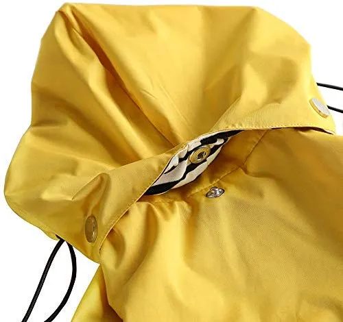 Morezi - Chubasquero para perro con cremallera y botones reflectantes, resistente a la lluvia y al agua, cordón ajustable, capucha extraíble, elegante chubasquero para perro, tallas XS a XXL