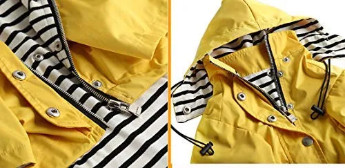 Morezi - Chubasquero para perro con cremallera y botones reflectantes, resistente a la lluvia y al agua, cordón ajustable, capucha extraíble, elegante chubasquero para perro, tallas XS a XXL