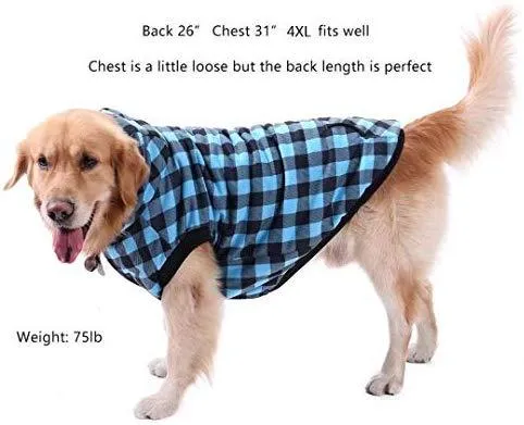 Abrigo Pawz Road para perro con diseño de cuadros y capucha para invierno, cálido y suave, para perros medianos y grandes