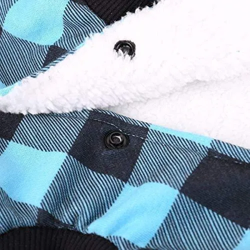 Abrigo Pawz Road para perro con diseño de cuadros y capucha para invierno, cálido y suave, para perros medianos y grandes